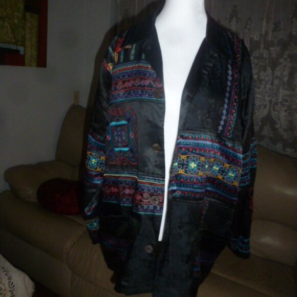 Chico’s Design Embroidered Silk Jacket – Women’s Size 1 (US) - Picture 2 of 14